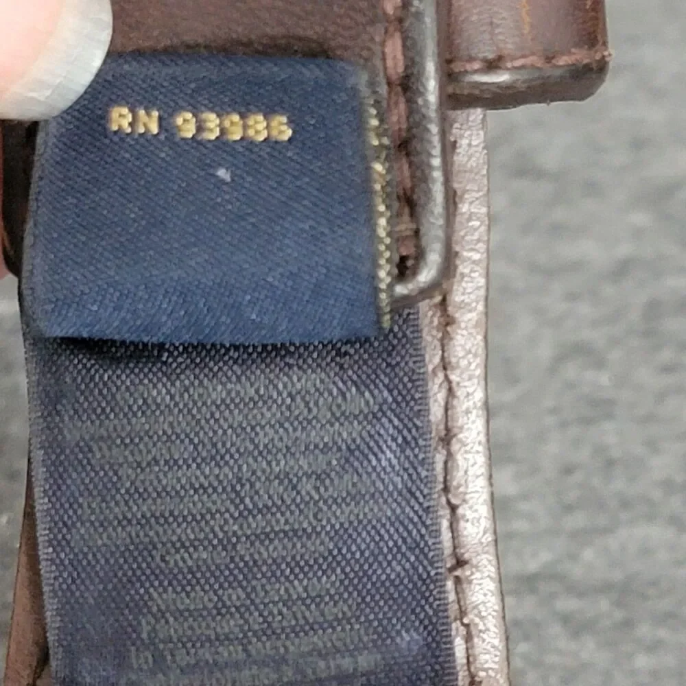 Brooks Brothers Belt Mens L Brown Leather Blue Preppy Woven Stretch Brass Buckle